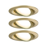 Kruhová - P 92406 LED vestavné svítidlo 3-krokové-stmívatelné Nova Coin základní sada výklopné kruhové 84mm 50° Coin 3x6W 230V stmívatelné 2700K zlatá mat - PAULMANN
