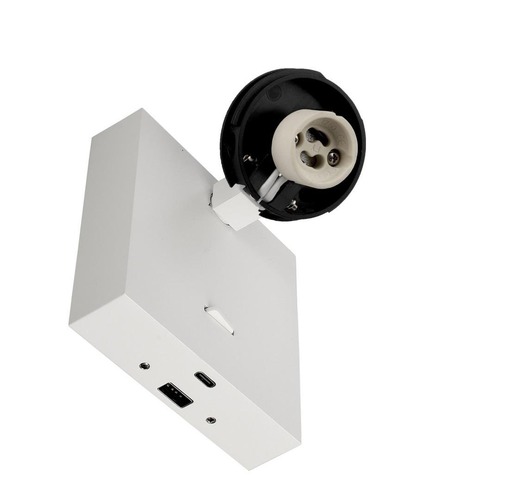 Bodová - IMPR 341347 Deko-Light svítidlo na čtení Can Tilt hranatá základna s USB, 1x 7,5 W GU10, bílá - LIGHT IMPRESSIONS - foto 1