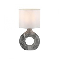 Stolní lampy dekorační - LD 14193-15 CARARA stolní lampa šedá mramorový vzhled bílé látkové stínidlo s vypínačem - JUST LIGHT