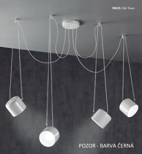 Vícečetná - OLE FM26850/4T NM Závěsné svítidlo FM 26850/4T NM Paco matná černá 4x GU10 - OLE - foto 1