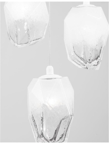 Vícečetná - NV 9160233 Závěsné svítidlo ICE bílé sklo s přechody a bílý kov G9 3x5W 230V IP20 bez žárovky - NOVA LUCE - foto 1