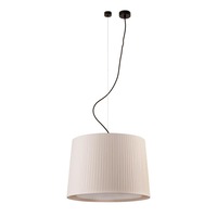 Kónická - FARO 64314-44 SAMBA závěsné svítidlo, černá/skládaná béžová, pr.450 - FARO