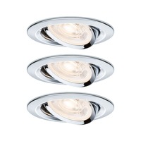 Kruhová - P 92274 LED vestavné svítidlo Nova GU10 Flat výklopné 3x4,9W 230V 2700K chrom - PAULMANN