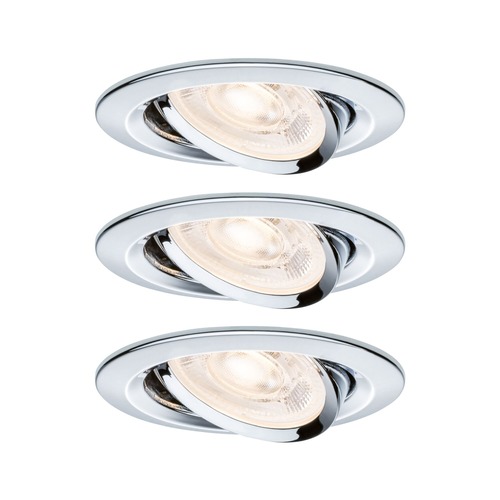 Kruhová - P 92274 LED vestavné svítidlo Nova GU10 Flat výklopné 3x4,9W 230V 2700K chrom - PAULMANN - foto 1