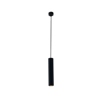 Dekorativní - FAN I-FLUKE-S30 NERO Závěsné svítidlo Fluke, kruhové, černé, 1 x GU10, 5,5 x 6 x 200 cm - FANEUROPE