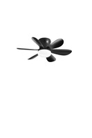 Ventilátory - FAN LED-WIND-NER Stropní ventilátorové LED svítidlo Wind (černé) 10 W, 1100 lm, CCT, stmívatelné, IR ovladač, 16 x 53 cm - FANEUROPE