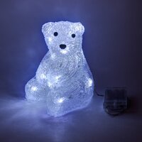 Venkovní dekorace - DLED 3DAB2 Sedící LED medvěd na baterie - 16 diod