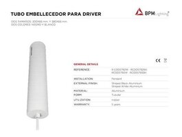 Stínidla, kryty, clony - BPM CB08.38.WH-WH Tubus pro napaječ k 10217.65.PN.W.SI.27K.DA Ø66mm d.380mm bílá - BPM (STARÝ KÓD C005793W)