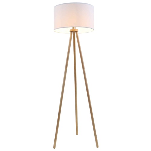 Stojací lampy - BRILO 1379-016 Textilní stojací svítidlo pr. 45,5 cm 1x E27 60W bílé - BRILO - foto 1