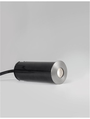 Zapuštěná - NV 9019212 Venkovní zapuštěné svítidlo do země BANG nikl satén hliník LED 1W 3000K 3V IP67 délka kabelu 1.80m použijte driver 9020170 - NOVA LUCE - foto 1