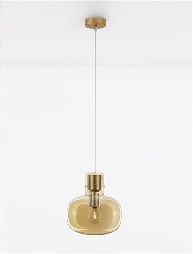 Koule - NV 9236650 Závěsné svítidlo CINZIA šampaň sklo bílý kabel mosazný zlatý kov E27 1x12W 230V IP20 bez žárovky - NOVA LUCE - foto 1