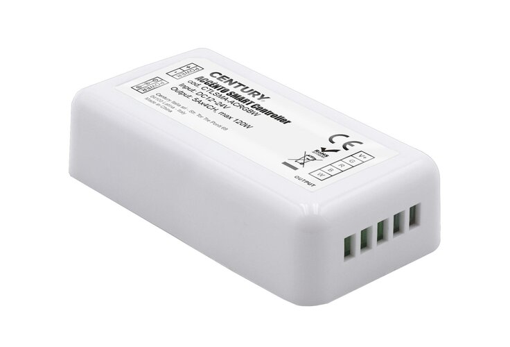 Ovladače pro vícebarevné LED pásky, RGB, RGBW - CEN CTLSMA-ACRGBW DRIVER ACCENTO SMART pro ovládání RGBW LED pásků-max 120W 12-24VDC, 4 kanályx5A. Pro LED pásek ACRGBW-196010 Tuya WiFi - CENTURY - foto 1