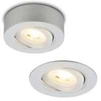 Bodová - BRI 7991014 LED vestavné / přisazené bodové svítidlo – pr.90mm, 5W, 230V, teplá bílá, nastavitelné, matný chrom - BRILONER