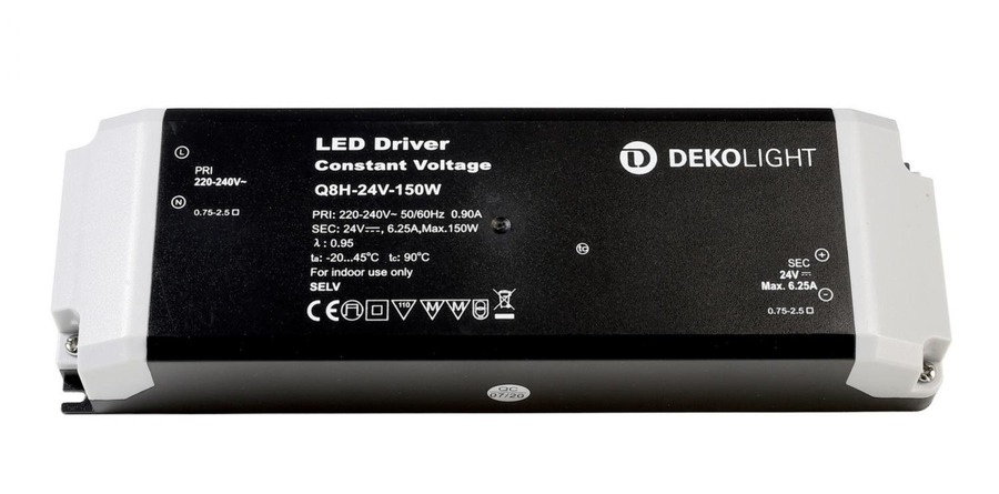 Stabilizované napětí - IMPR 862168 Deko-Light napájení BASIC CV Q8H-24-150W konstantní napětí 0-6250 mA IP20 24V DC 150W - foto 1