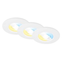 Kruhová - BRI 7605036 3ks sada CCT vestavné svítidlo, 9 cm, 4,9W, 580lm, bílé - BRILONER