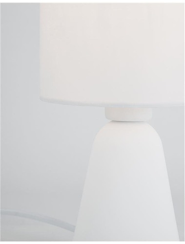 Stolní lampy dekorační - NV 9577162 Stolní lampa ZERO bílá sádra a bílé stínidlo E14 1x5W 230V IP20 bez žárovky - NOVA LUCE - foto 1
