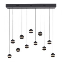 Vícečetná - LD 14996-18 Kolekce Schöner Wohnen LED závěsné svítidlo LINI černá, 11-ramenné, stmívatelné, krokově stmívatelné, 3000K - JUST LIGHT