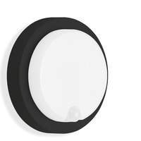 Nástěnná - TF 315305TF TELEFUNKEN LED venkovní nástěnné svítidlo s čidlem, pr. 17 cm, 12 W, černá - BRILONER
