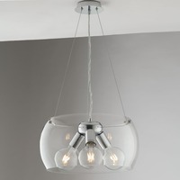 Dekorativní - FAN I-EQUATORE/S40TR Závěsné svítidlo Equatore, chrom/průhledné, 3 x E27, 40 x 40 x 120 cm - FANEUROPE