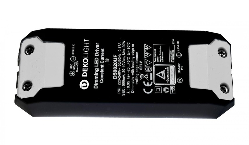 Stabilizovaný proud - IMPR 862205 Deko-Light LED-napájení BASIC, DIM, CC, D50020UF/20W konstantní proud 500 mA IP20 stmívatelné 20-40V DC 10,00-20,00 W - foto 1