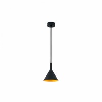Kónická - FARO 64160 PAM 165 závěsné svítidlo, černá a zlatá - FARO