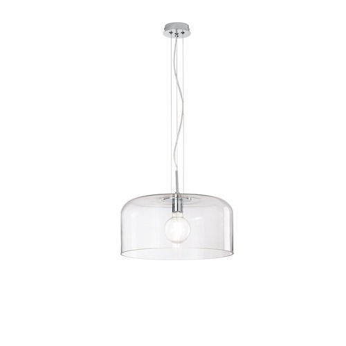 Kruhová - FAN I-GIBUS-S40 TR Závěsné svítidlo Gibus, průhledné, 1 x E27, 40 x 40 x 150 cm - FANEUROPE - foto 1