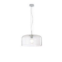 Kruhová - FAN I-GIBUS-S40 TR Závěsné svítidlo Gibus, průhledné, 1 x E27, 40 x 40 x 150 cm - FANEUROPE