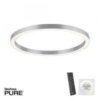 Kruhová - PN 6306-95 Paul Neuhaus LED stropní svítidlo PURE-LINES 70x70 CCT dálkový ovladač 2700-5000K hliník - PAUL NEUHAUS