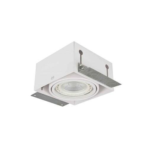 Hranatá - AZZ AZ2873 Stropní zápustné bodové svítidlo Azzardo Nova 1 GIPs black/black AZ2873 GU10+ADAP111/ES111 1x40/1x50W IP20 15cm bílé - AZZARDO - foto 1