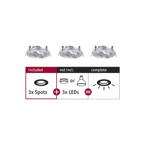 Kruhová - P 92490 Vestavné svítidlo Choose spot výklopné max. 10W hliník broušený 230V - PAULMANN - foto 1