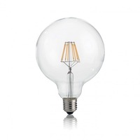 E27 - ILUX 153988 LAMPADINA CLASSIC E27 8W GLOBO D125 TRASPARENTE 4000K - IDEALLUX