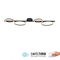 Dekorativní - LD 14211-18 MINI RITUS LED stropní svítidlo černé světelné kruhy krokově stmívatelné 3000K - JUST LIGHT