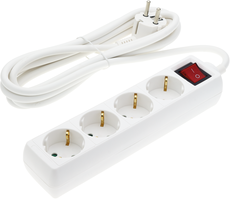 Zásuvky a adaptéry - Napájecí proužek 4 zásuvky + tlačítko ON/OFF