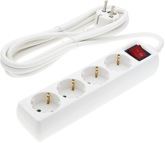 Zásuvky a adaptéry - Napájecí proužek 4 zásuvky + tlačítko ON/OFF - foto 1