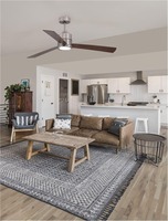 Ventilátory - NV 9952345 Stropní ventilátor AXEL nerez hliník a listy z teakového dřeva a ořechu - NOVA LUCE