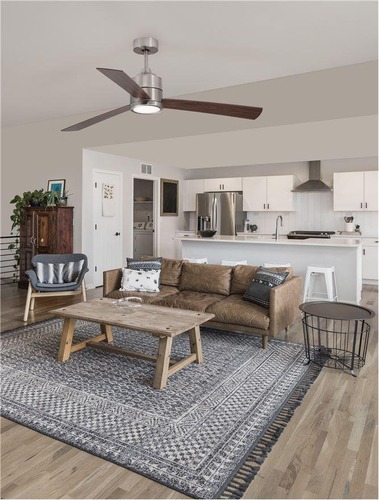 Ventilátory - NV 9952345 Stropní ventilátor AXEL nerez hliník a listy z teakového dřeva a ořechu - NOVA LUCE - foto 1