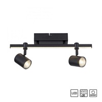 Bodová - PN 6524-18 BARIK LED stropní svítidlo 2 ramenné, černá, otočné, paměťová funkce 3000K - PAUL NEUHAUS