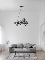 Kruhová - NV 9028855 Závěsné svítidlo ODILLIA kouřové šedé sklo a matná černá G9 11x5W 230V IP20 bez žárovky - NOVA LUCE