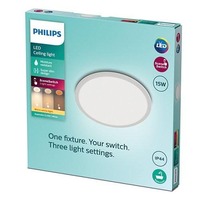 Kruhová - PH 8719514327184 LED Koupelnové stropní svítidlo Philips Superslim CL550 8719514327184 15W 1300lm 2700K IP44 25cm bílé, 3-krokové stmívání - PHILIPS (929002667401)