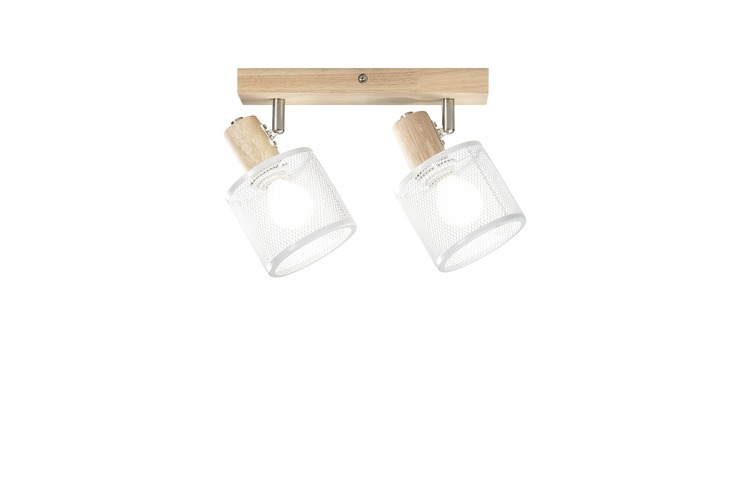 Bodová - FAN SPOT-TWINSET-2 Bodové svítidlo Twinset s dřevěnou základnou (2xE14) max. 40 W, 27 x 2.5 x 14 cm - FANEUROPE - foto 1