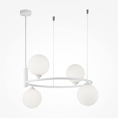 Kruhová - M MOD013PL-04W Závěsné svítidlo Ring 4xG9 bílá kov sklo designové - MAYTONI - foto 1