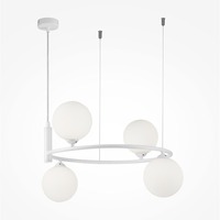 Kruhová - M MOD013PL-04W Závěsné svítidlo Ring 4xG9 bílá kov sklo designové - MAYTONI