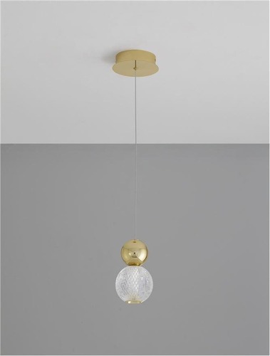 Dekorativní - NV 9511020 Závěsné svítidlo BRILLE zlatý hliník a sklo LED 4W 230V 3200K IP20 - NOVA LUCE - foto 1