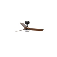 Ventilátory - FARO 33823-1TW MINI PUNT S LED stropní ventilátor, černá/tmavé dřevo s DC motorem - FARO