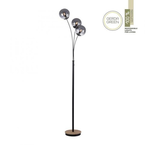 Stojací lampy - LD 11391-79 GREEN WIDO LED stolní lampa dřevo kouřová barva páčkový vypínač IP20 do interiéru - LEUCHTEN DIREKT / JUST LIGHT - foto 1