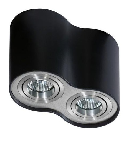 Downlight - AZZ AZ0782 Stropní bodové přisazené svítidlo Azzardo Bross 2 black/aluminium AZ0782 GU10 2x50W IP20 černo-hliníkové - AZZARDO - foto 1