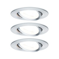 Koupelnová - P 93469 Vestavné svítidlo LED Nova kruhové 3x6,5W GU10 hliník broušený nastavitelné 3-krokové-stmívatelné - PAULMANN