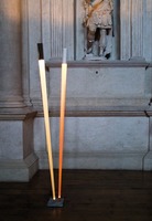 Stojací lampy - VIABI VB4.501.10+11 AKCE - Stojací lampa Bamboo 3000K 2,8W + 2700K 11,6W bílá + oranžová - Viabizzuno