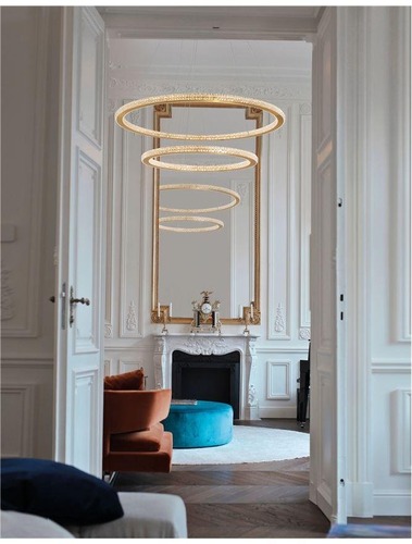 Kruhová - NV 9011139 Závěsné svítidlo CILION zlatý mosazný hliník a akryl LED 56W 230V 2926K IP20 stmívatelné - NOVA LUCE - foto 1