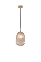 Válec - FAN I-DUKE-S-AMB Závěsné svítidlo Duke jantarové sklo, 1 x E27, pr. 21 x 200 cm - FANEUROPE